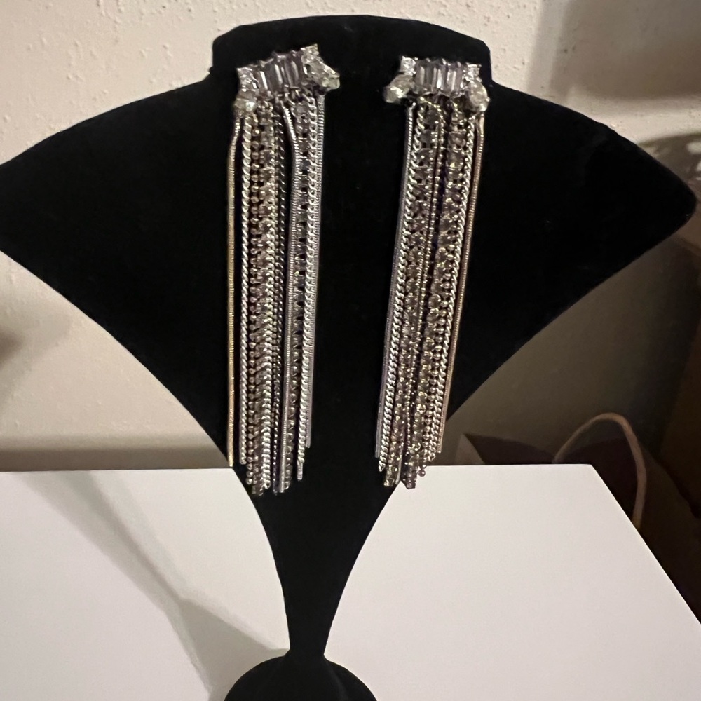 Stella & Dot Silver Dangle Earrings